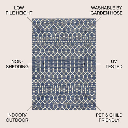 JONATHAN Y Trebol Moroccan Geometric Textured Weave Indoor/Outdoor Area Rug