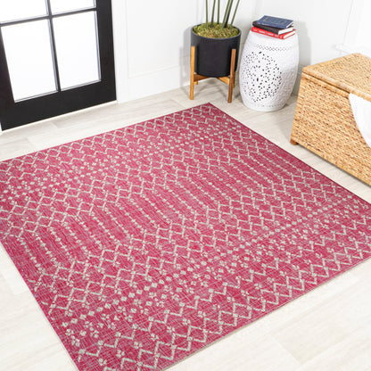 JONATHAN Y Trebol Moroccan Geometric Textured Weave Indoor/Outdoor Area Rug
