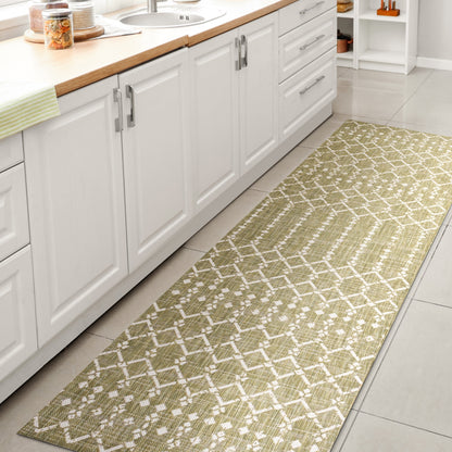 JONATHAN Y Trebol Moroccan Geometric Textured Weave Indoor/Outdoor Area Rug