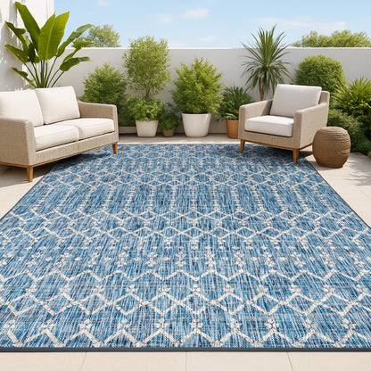 JONATHAN Y Trebol Moroccan Geometric Textured Weave Indoor/Outdoor Area Rug