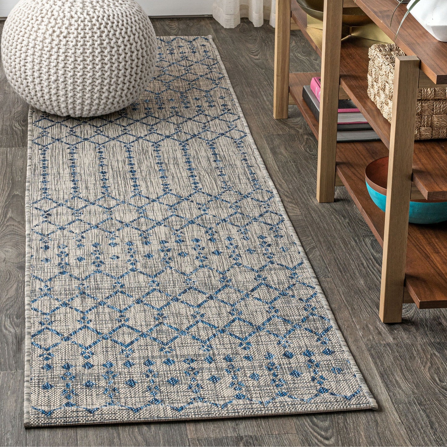 JONATHAN Y Trebol Moroccan Geometric Textured Weave Indoor/Outdoor Area Rug