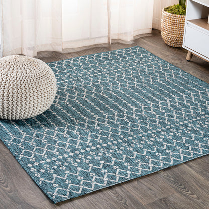 JONATHAN Y Trebol Moroccan Geometric Textured Weave Indoor/Outdoor Area Rug