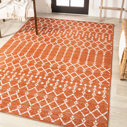 JONATHAN Y Trebol Moroccan Geometric Textured Weave Indoor/Outdoor Area Rug