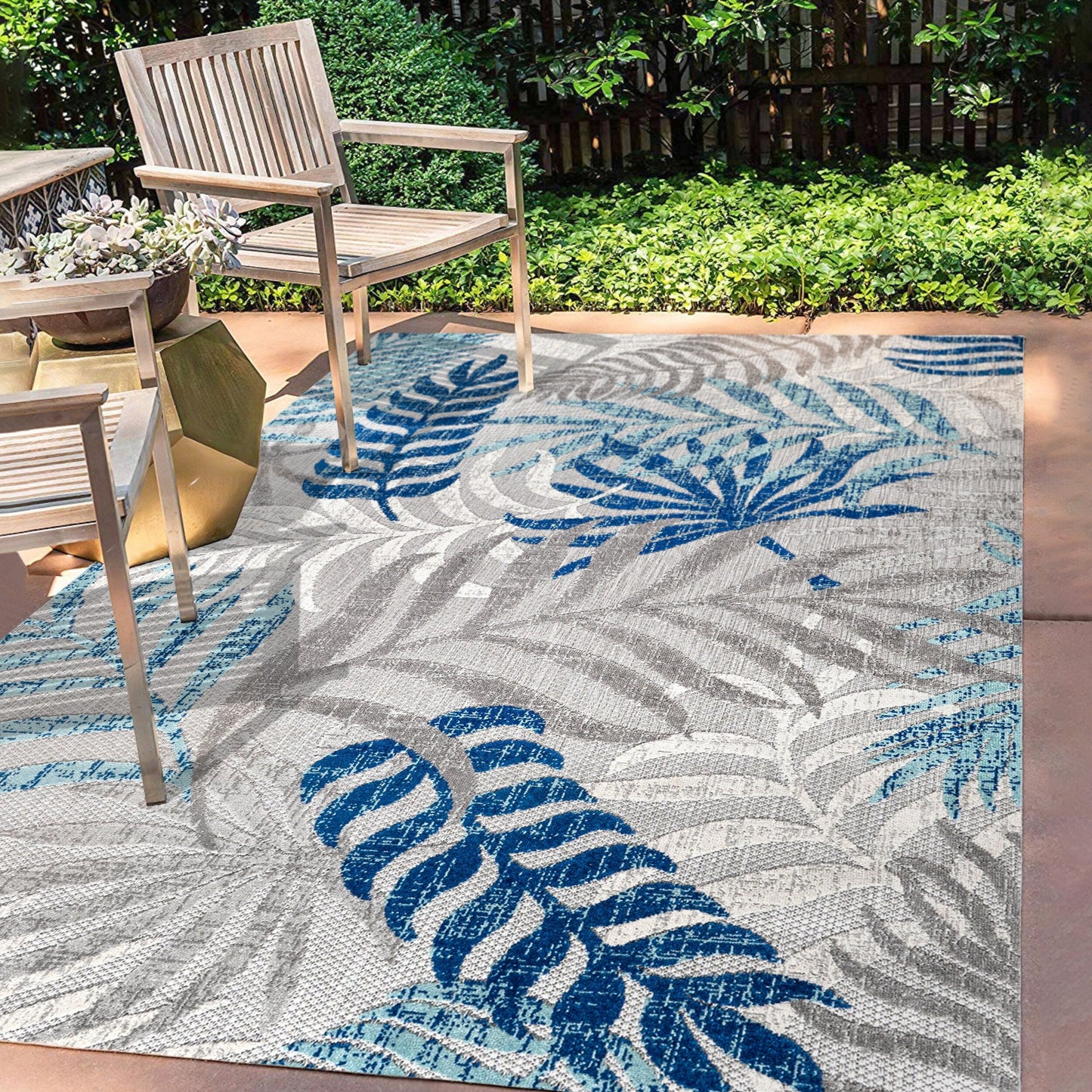 JONATHAN Y Aydin Palm Leaves Indoor/Outdoor Area Rug