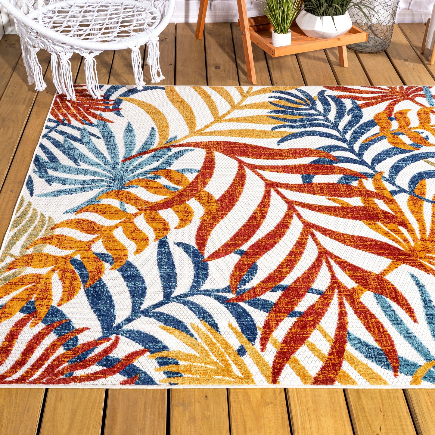 JONATHAN Y Aydin Palm Leaves Indoor/Outdoor Area Rug