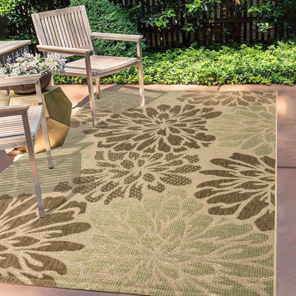 JONATHAN Y Floral Textured Weave Indoor/Outdoor Area Rug