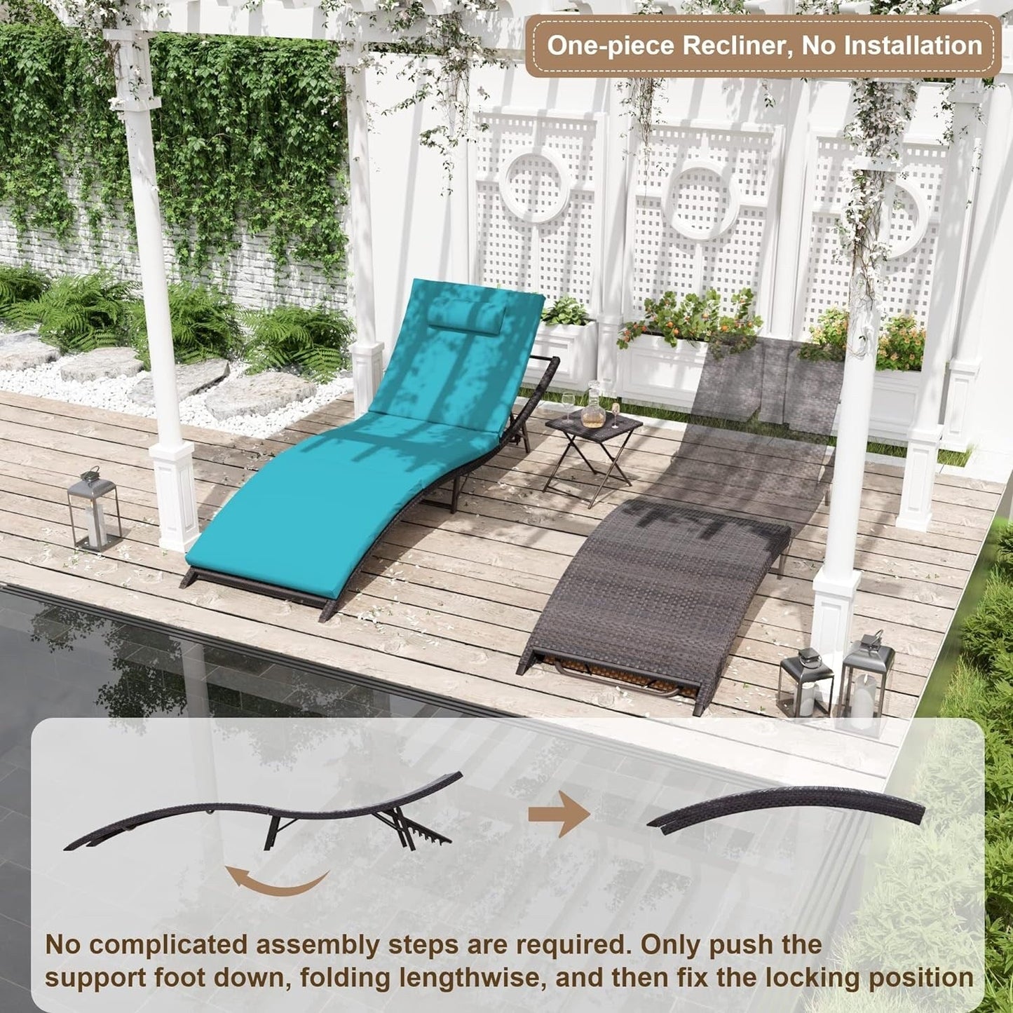Kullavik 3-PiecesOutdoor Chaise Lounge Set