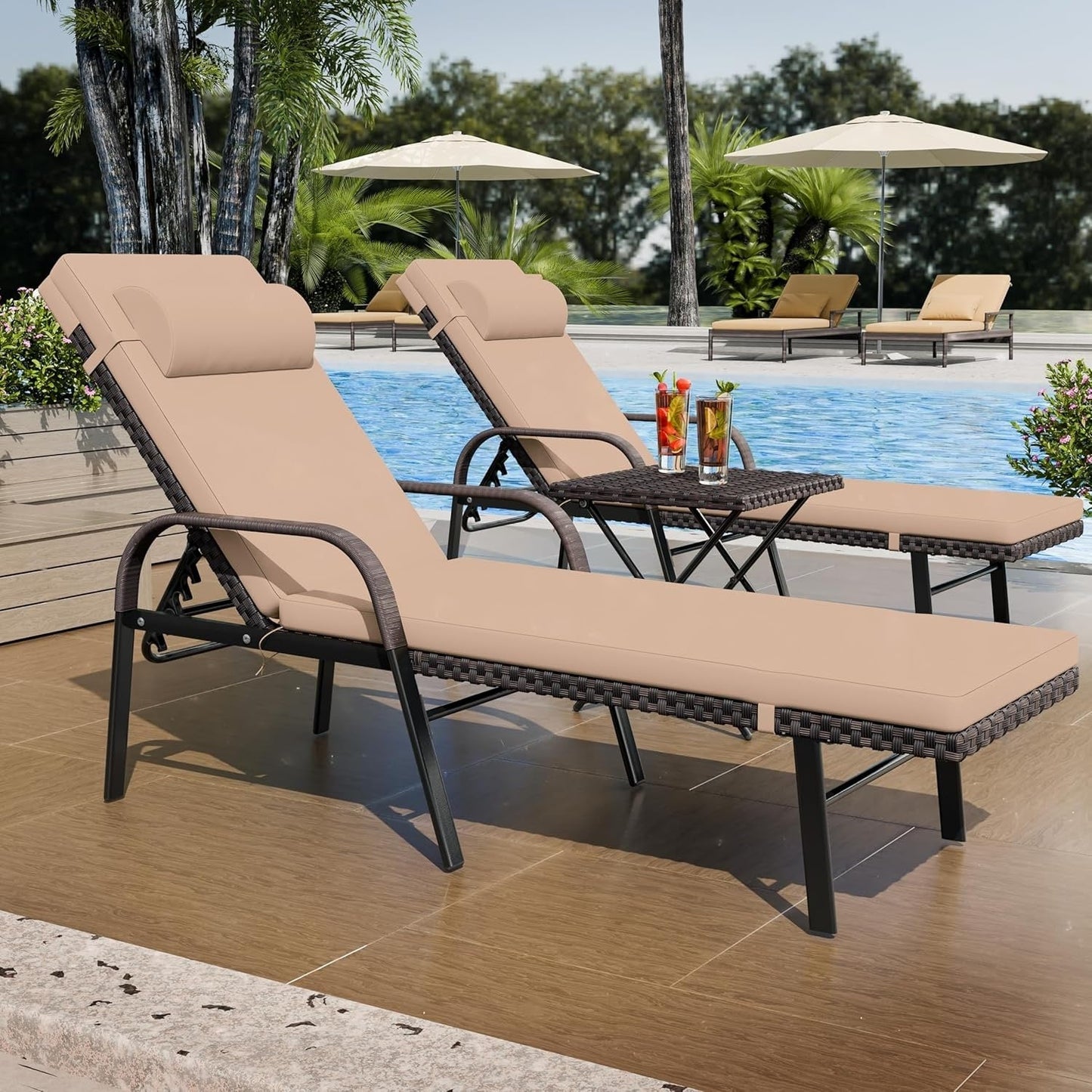 Kullavik 3-PiecesOutdoor Chaise Lounge Set