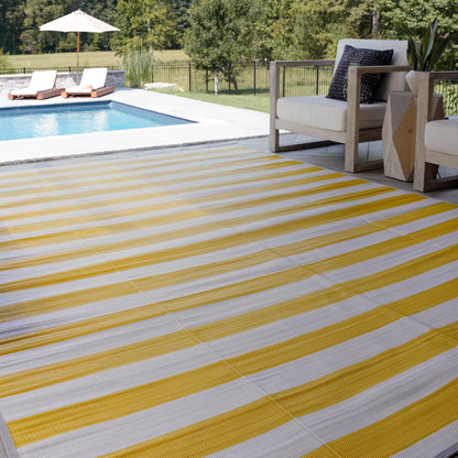 Lalune Beach Stripe Indoor Outdoor Area Rug