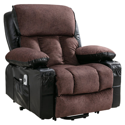 Grand fauteuil inclinable électrique avec chauffage et massage 8 points - Télécommande, port USB