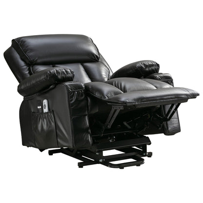 Grand fauteuil inclinable électrique avec chauffage et massage 8 points - Télécommande, port USB