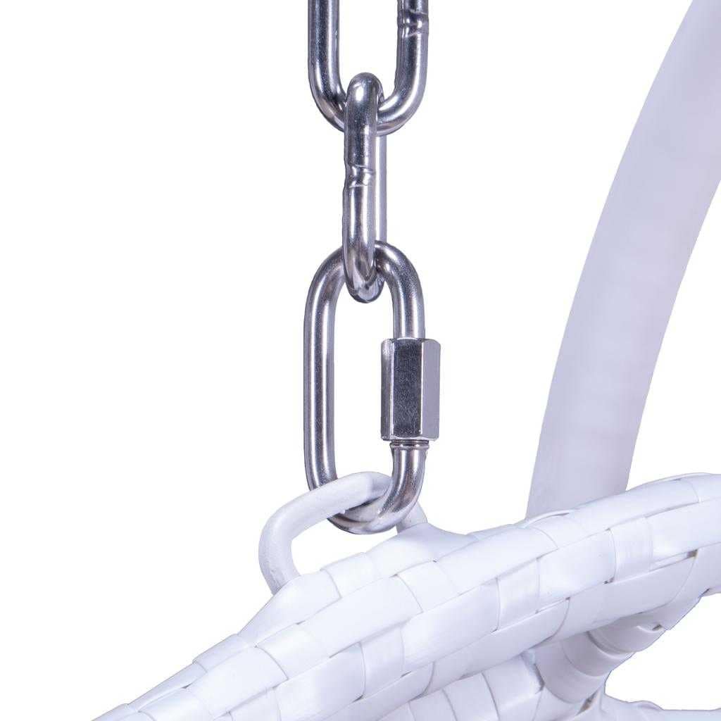 LeisureMod 2 Person Hanging Egg Chair with Stand - Outdoor/Indoor Rattan Wicker Patio Swing Hammock Lounger with Cushions