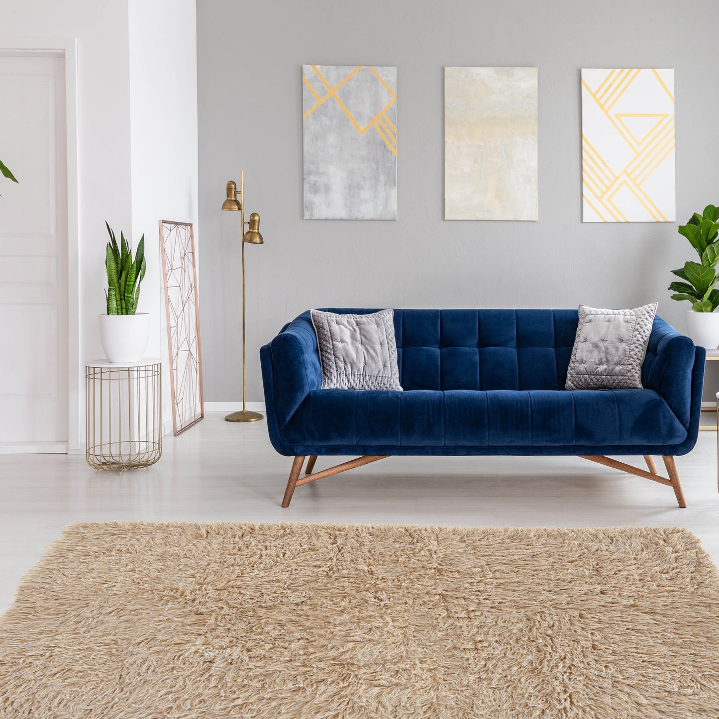 Linon Flokati Wool Thick Area Rug