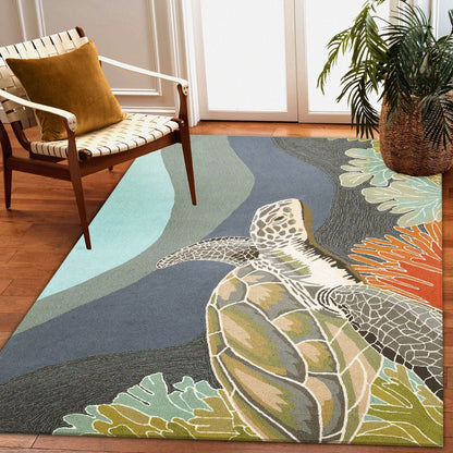 Liora Manne Ravella Akumal Indoor/Outdoor Rug Ocean