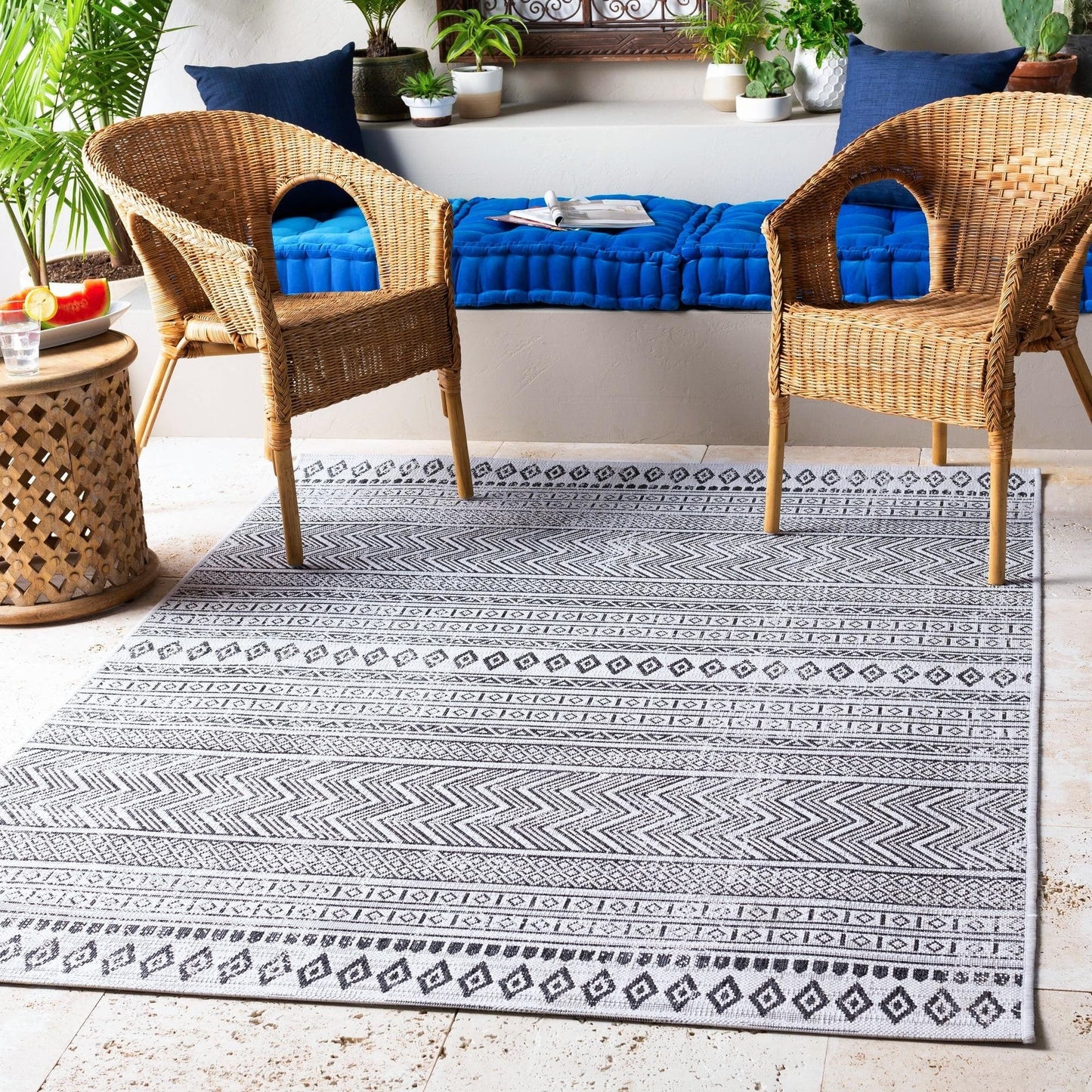 Livabliss Eagean Bohemian Tribal Outdoor Area Rug