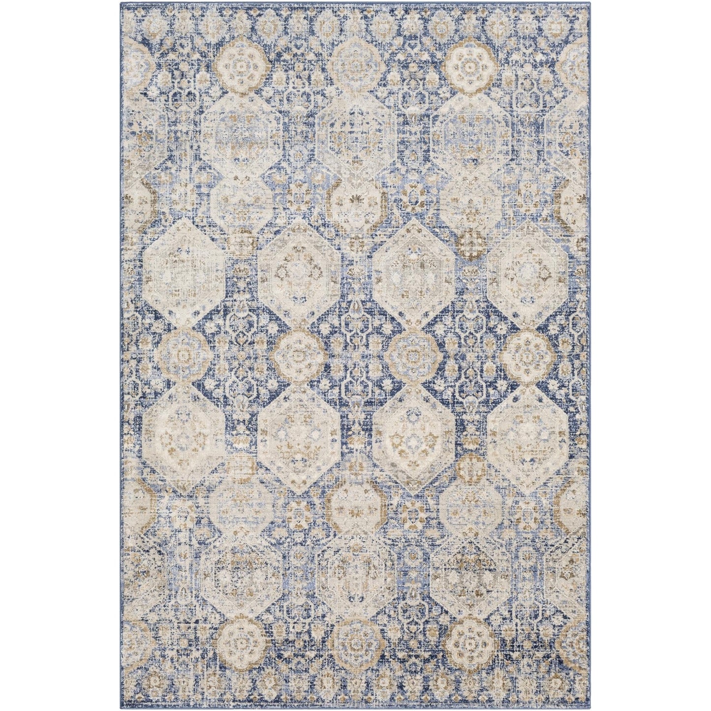 Livabliss Indigo Arts & Crafts Medallion Area Rug