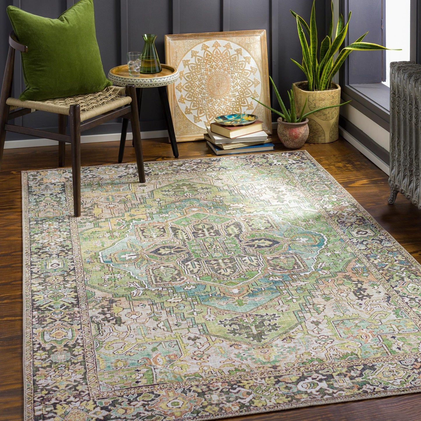 Livabliss Iris Updated Traditional Medallion Area Rug