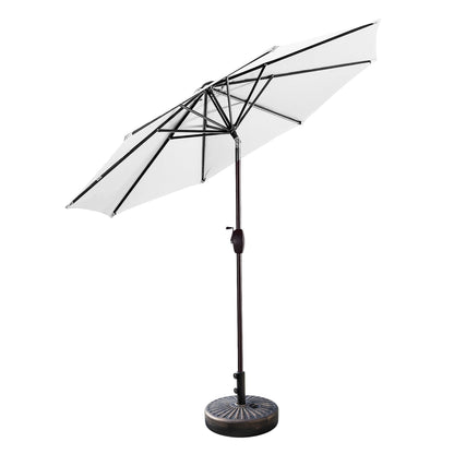 Lopes 9-foot Patio Umbrella with Bronze Finish Base Weight Stand Included