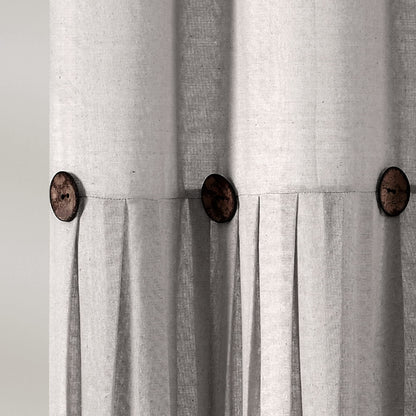 Lush Decor Two-tone Linen Button Shower Curtain