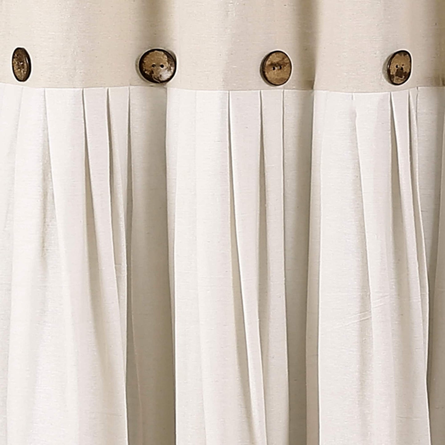 Lush Decor Two-tone Linen Button Shower Curtain