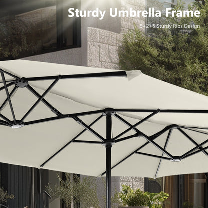 MAISON ARTS 13ft Double -Sided Patio Umbrella Extra Large with Crank