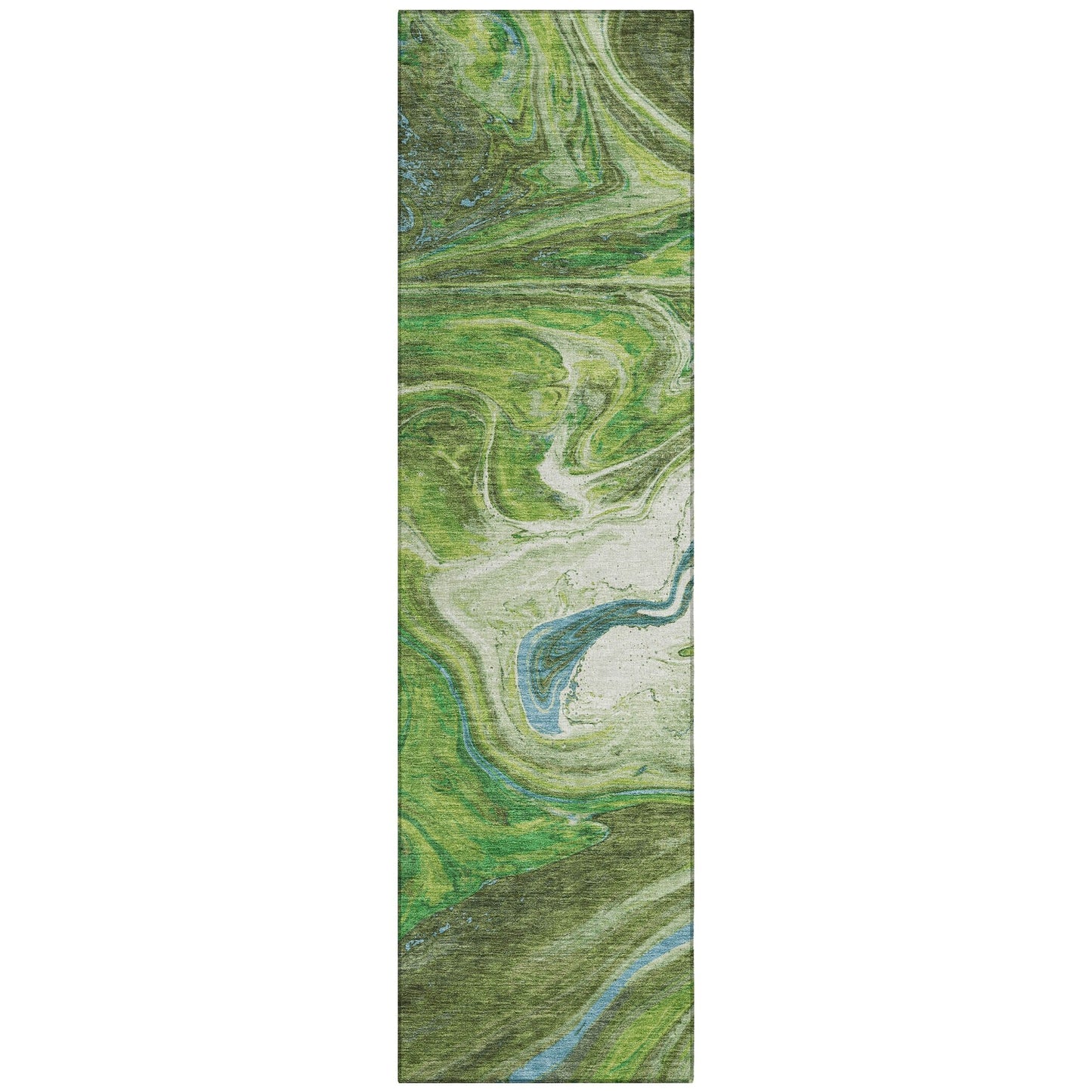 Machine Washable Indoor/ Outdoor Abstract Brushstroke Chantille Rug