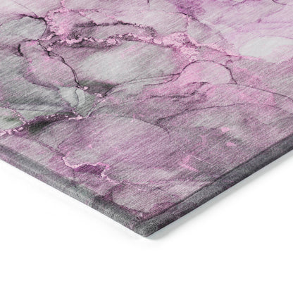 Machine Washable Indoor/ Outdoor Abstract Chantille Rug