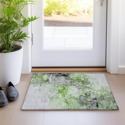 Machine Washable Indoor/ Outdoor Abstract Chantille Rug