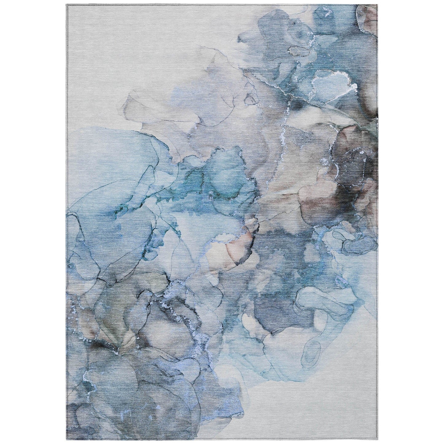 Machine Washable Indoor/ Outdoor Abstract Chantille Rug