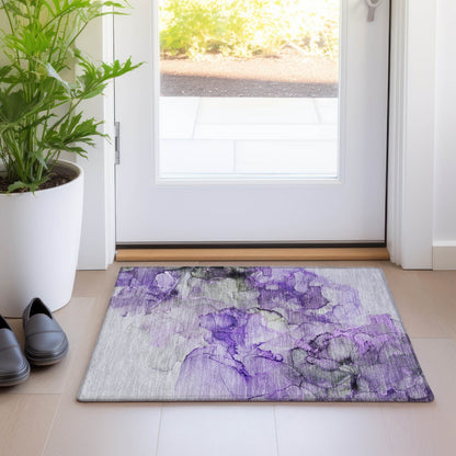 Machine Washable Indoor/ Outdoor Abstract Chantille Rug
