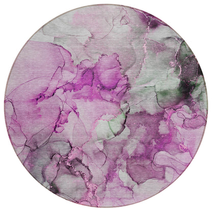 Machine Washable Indoor/ Outdoor Abstract Chantille Rug