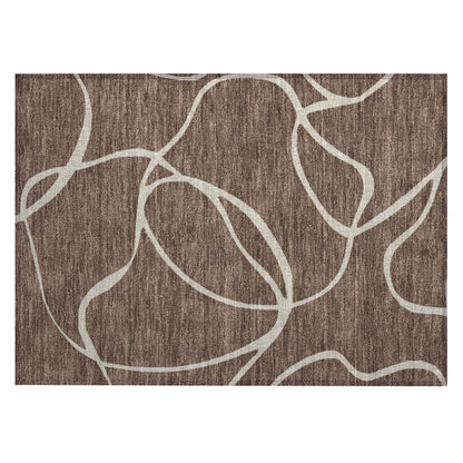 Machine Washable Indoor/ Outdoor Abstract Modern Chantille Rug
