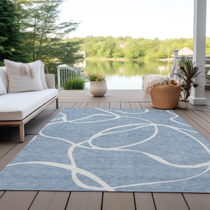 Machine Washable Indoor/ Outdoor Abstract Modern Chantille Rug
