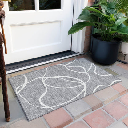 Machine Washable Indoor/ Outdoor Abstract Modern Chantille Rug