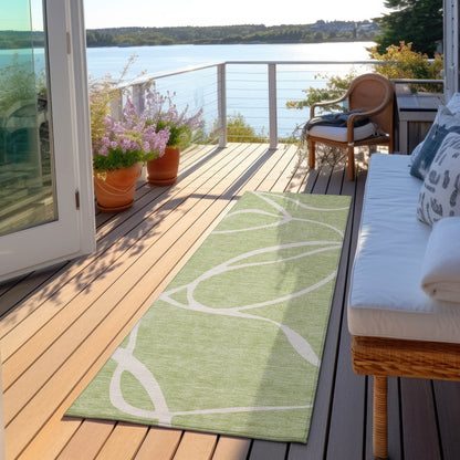Machine Washable Indoor/ Outdoor Abstract Modern Chantille Rug