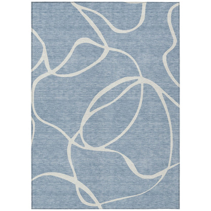 Machine Washable Indoor/ Outdoor Abstract Modern Chantille Rug