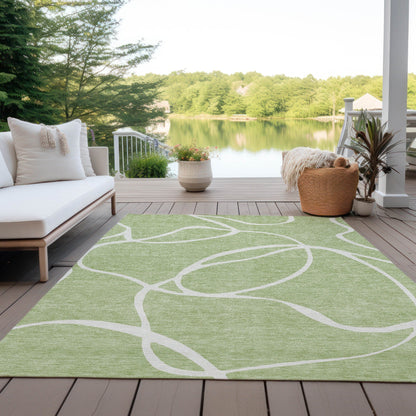 Machine Washable Indoor/ Outdoor Abstract Modern Chantille Rug