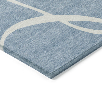 Machine Washable Indoor/ Outdoor Abstract Modern Chantille Rug
