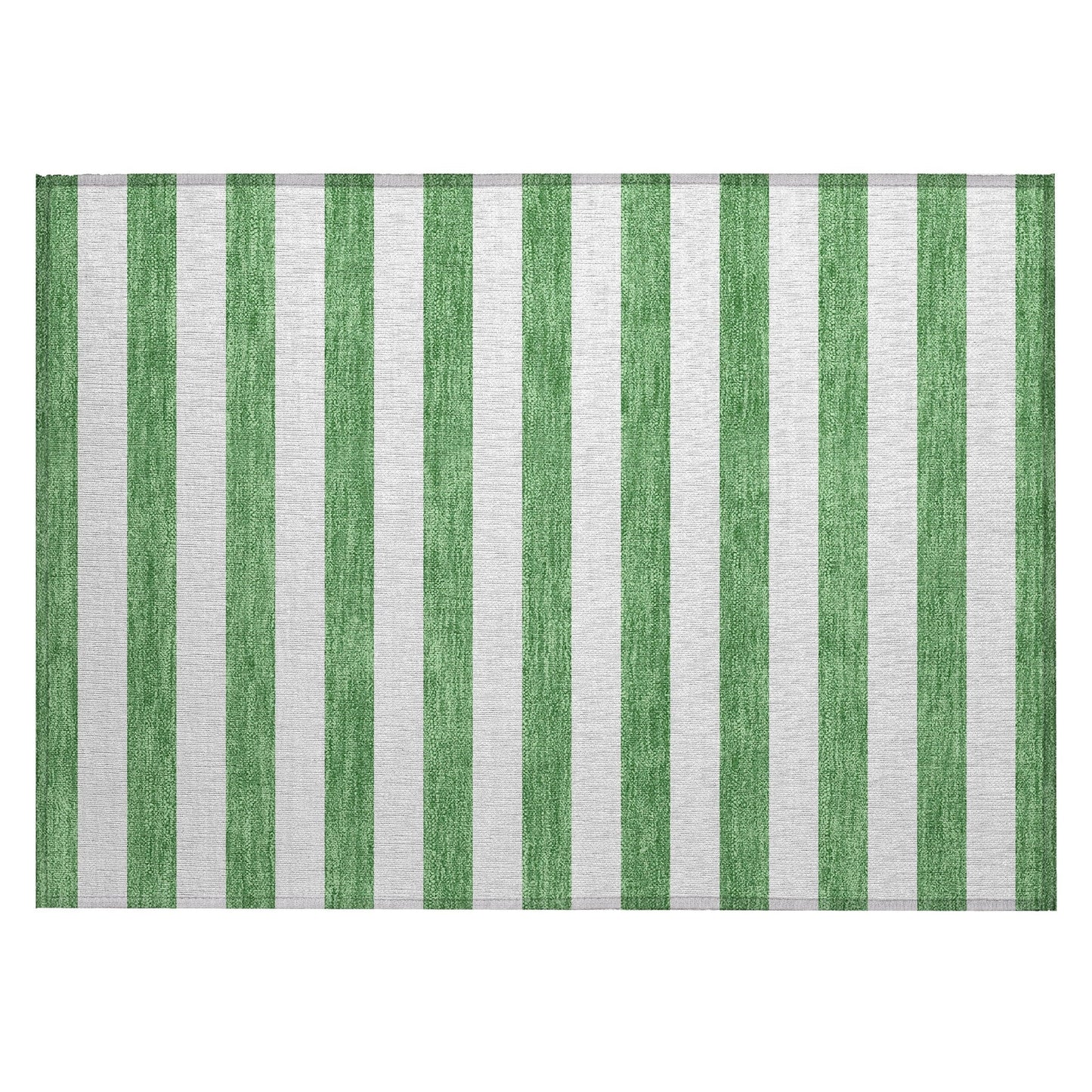 Machine Washable Indoor/ Outdoor Cabana Stripe Chantille Rug