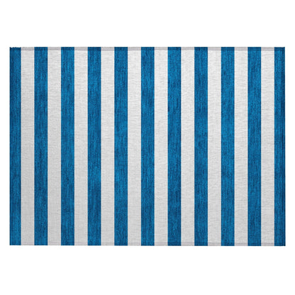 Machine Washable Indoor/ Outdoor Cabana Stripe Chantille Rug