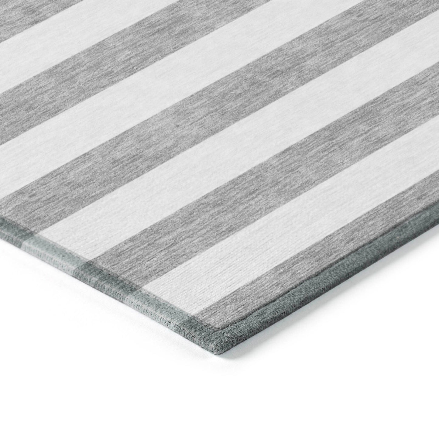 Machine Washable Indoor/ Outdoor Cabana Stripe Chantille Rug