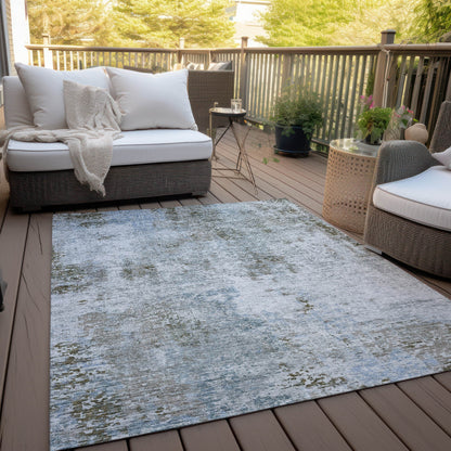 Machine Washable Indoor/ Outdoor Chantille Abstract Modern Rug