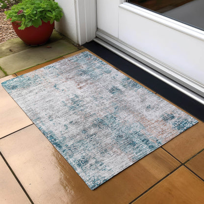 Machine Washable Indoor/ Outdoor Chantille Abstract Modern Rug