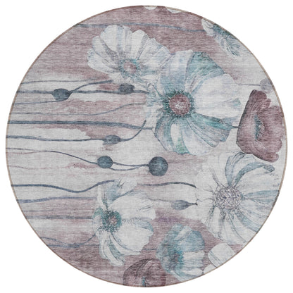 Machine Washable Indoor/ Outdoor Chantille Modern Floral Rug