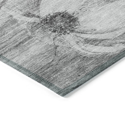 Machine Washable Indoor/ Outdoor Chantille Modern Floral Rug