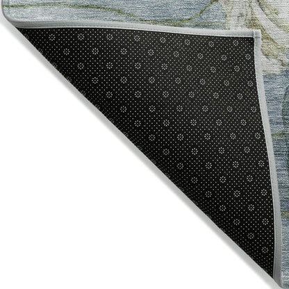 Machine Washable Indoor/ Outdoor Chantille Modern Floral Rug