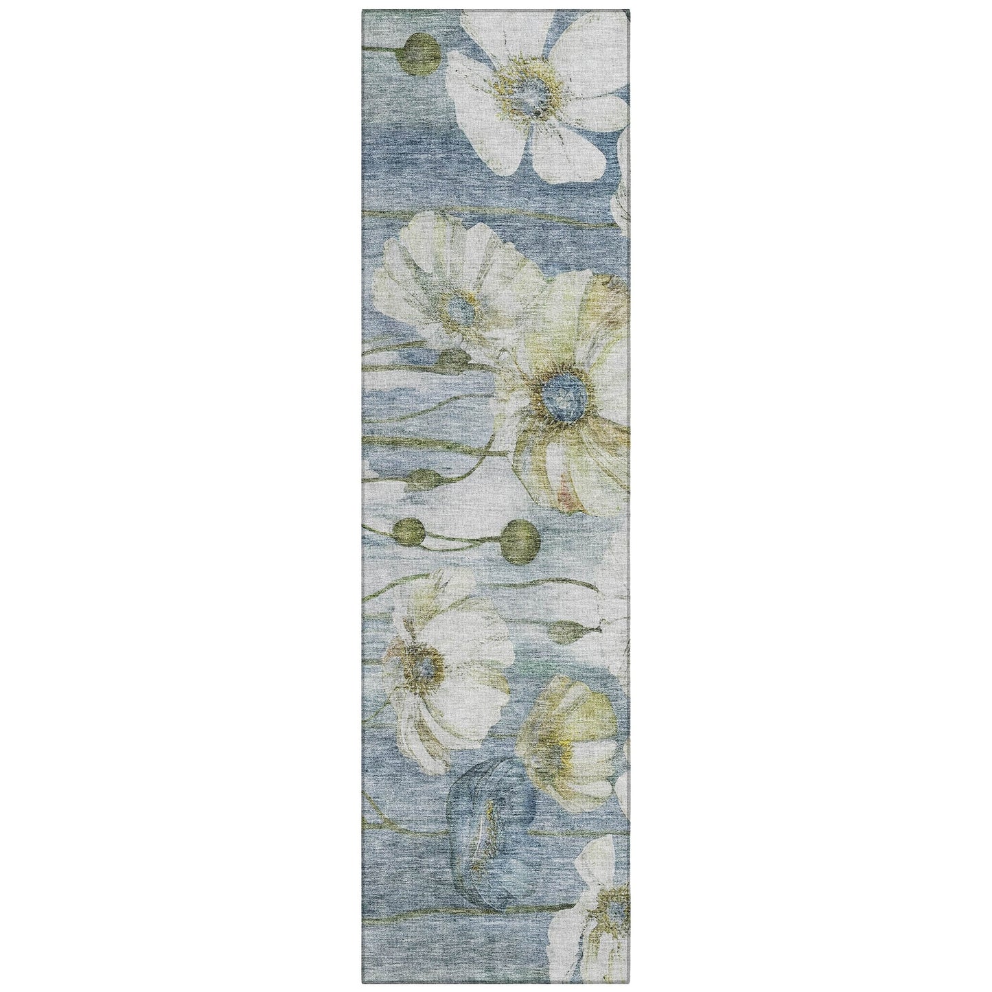 Machine Washable Indoor/ Outdoor Chantille Modern Floral Rug