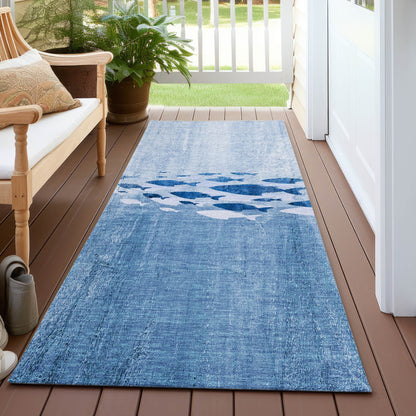 Machine Washable Indoor/ Outdoor Chantille Modern Sea Life Rug