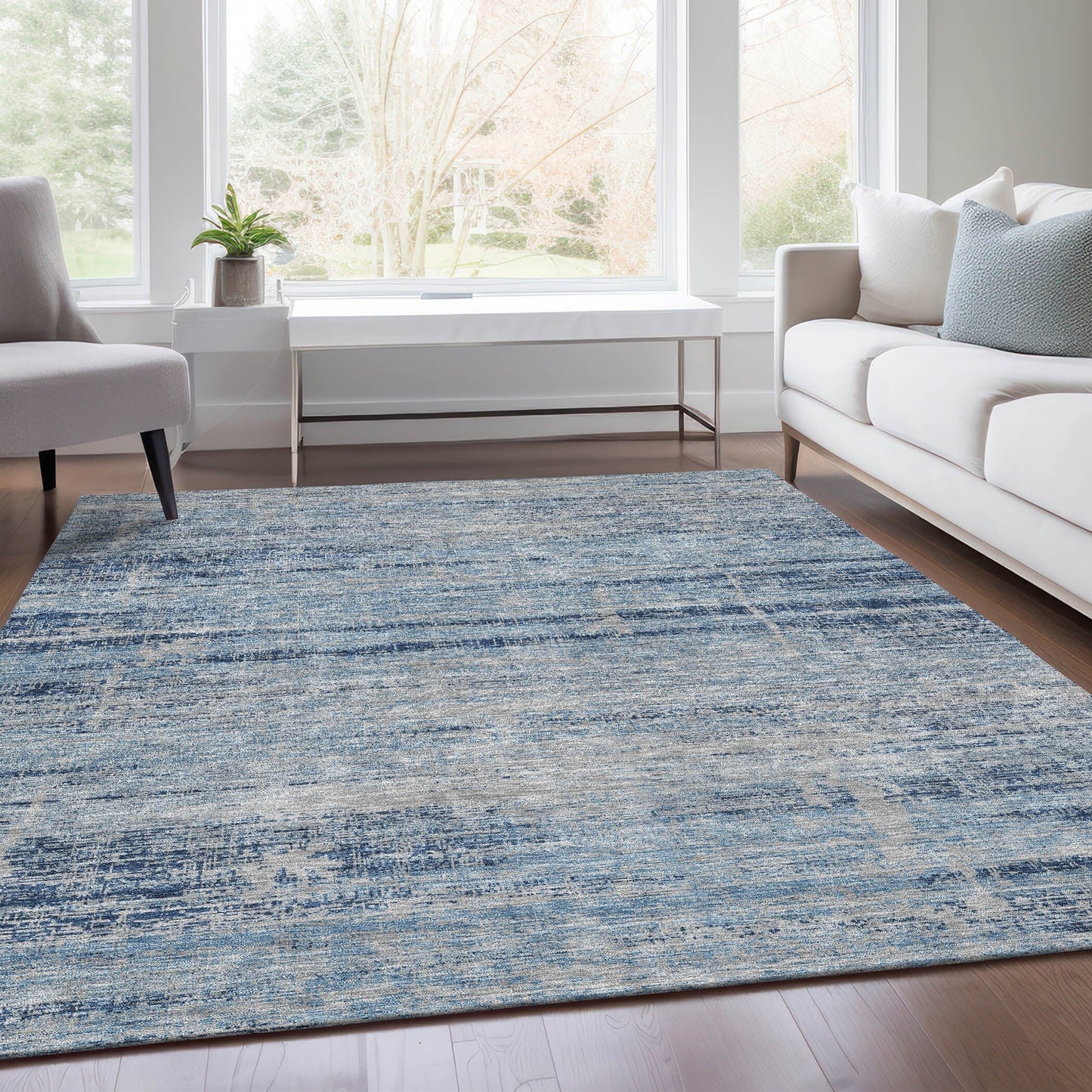 Machine Washable Indoor/ Outdoor Chantille Ombre Solid Rug