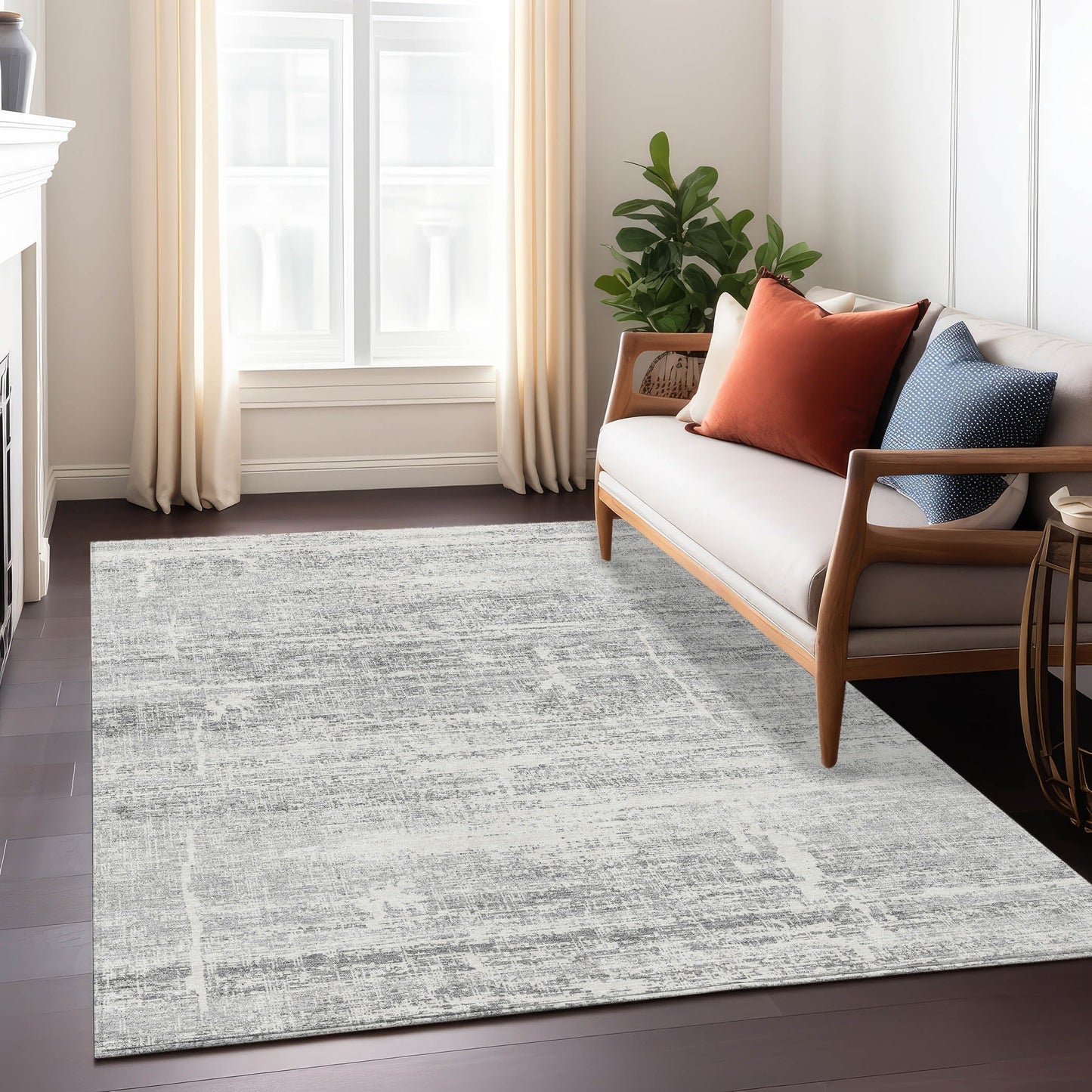 Machine Washable Indoor/ Outdoor Chantille Ombre Solid Rug